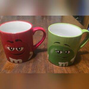 M&M's Red and Green Character Mugs